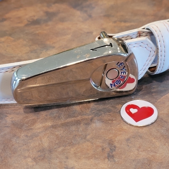 ONE EYERON Genuine Leather Belt, Golf Club Head Buckle, Inset Magnetic Marker - Picture 5 of 16